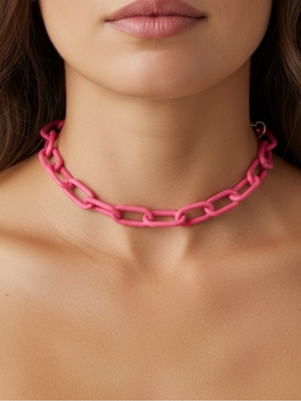 Pink Chain-Link Necklace